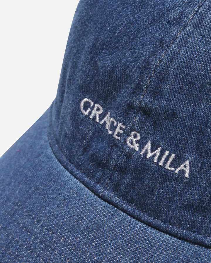 Gorra de algodón mediumblue Slimane