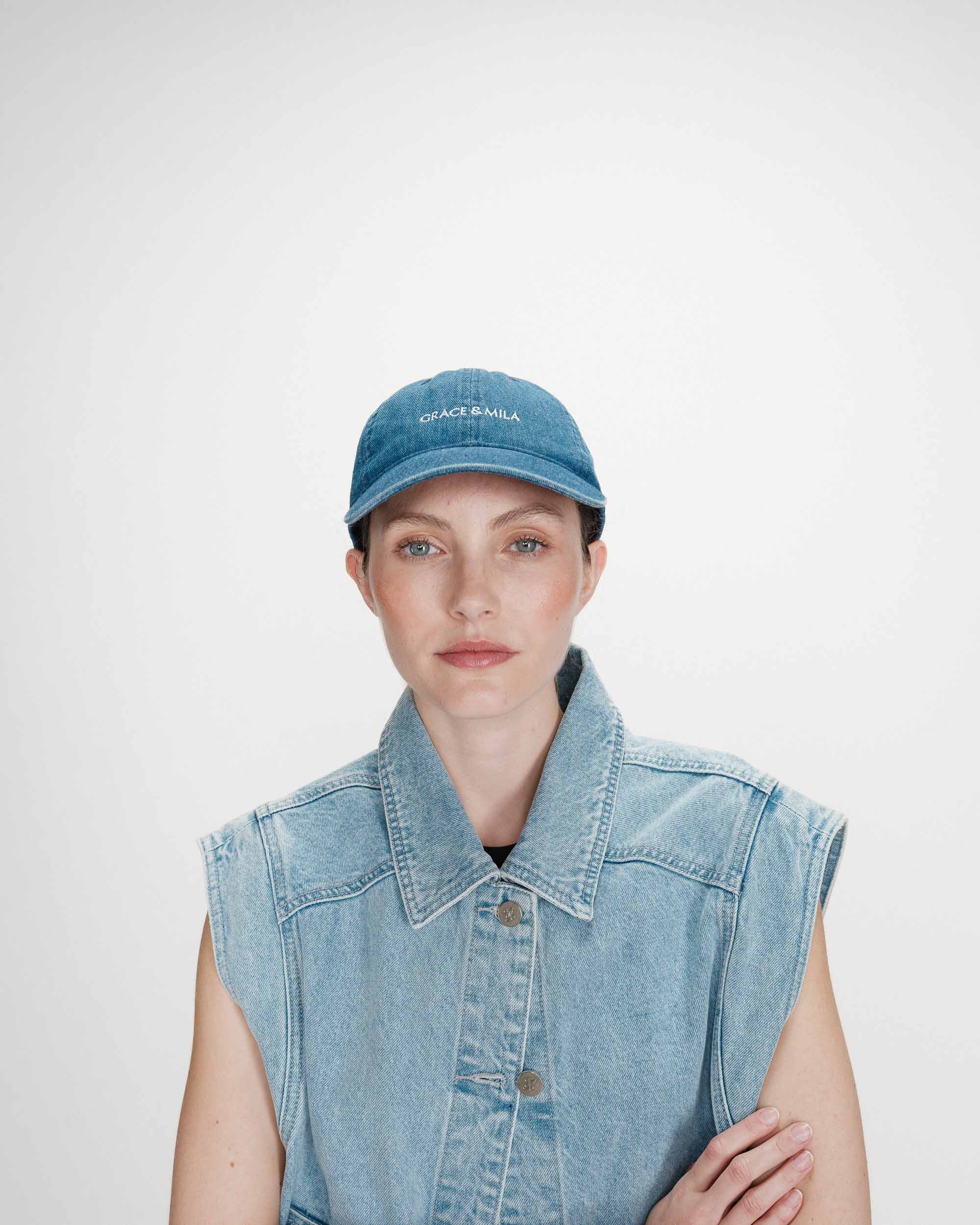 Casquette en coton mediumblue Slimane