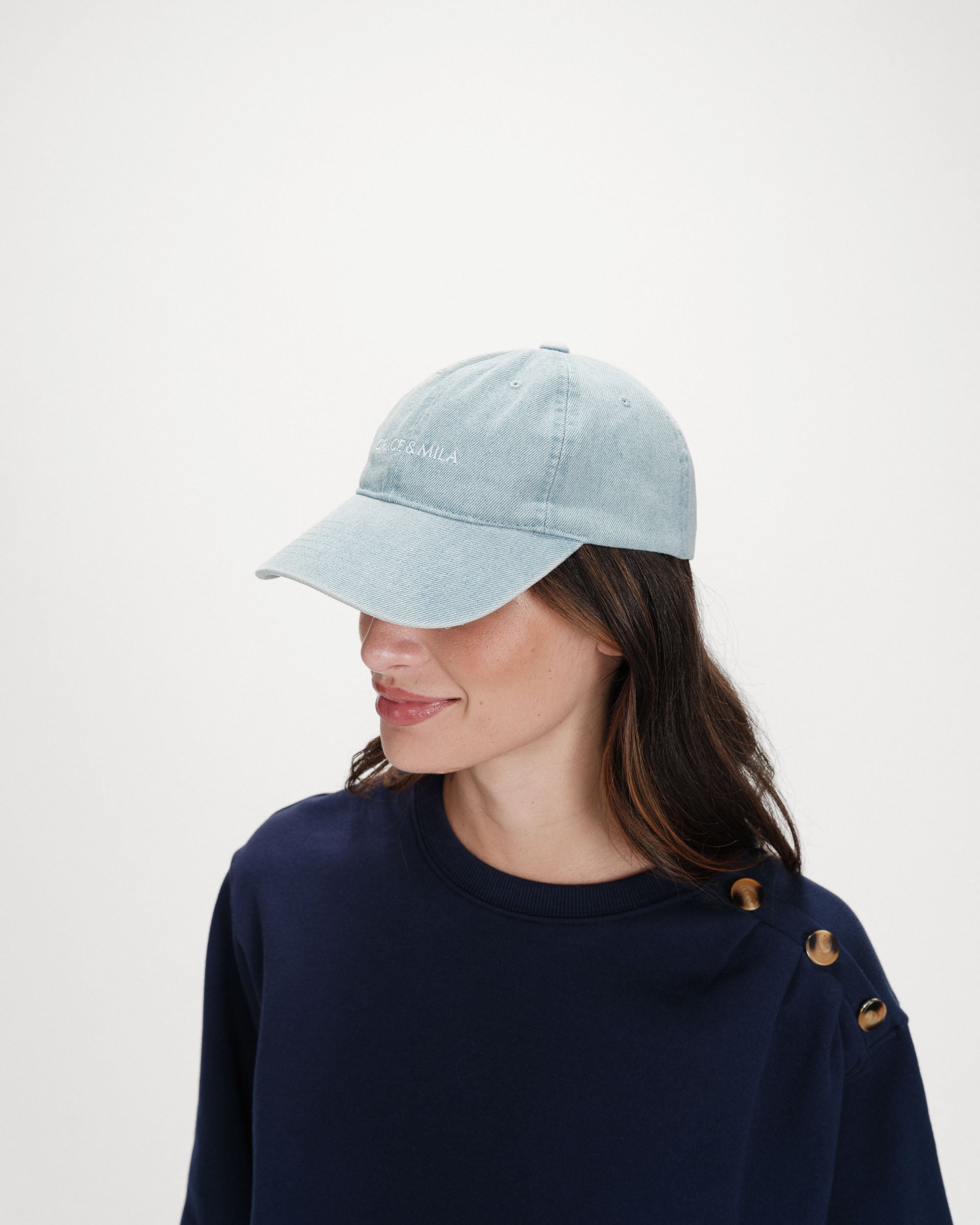 Casquette en coton skyblue Slimane