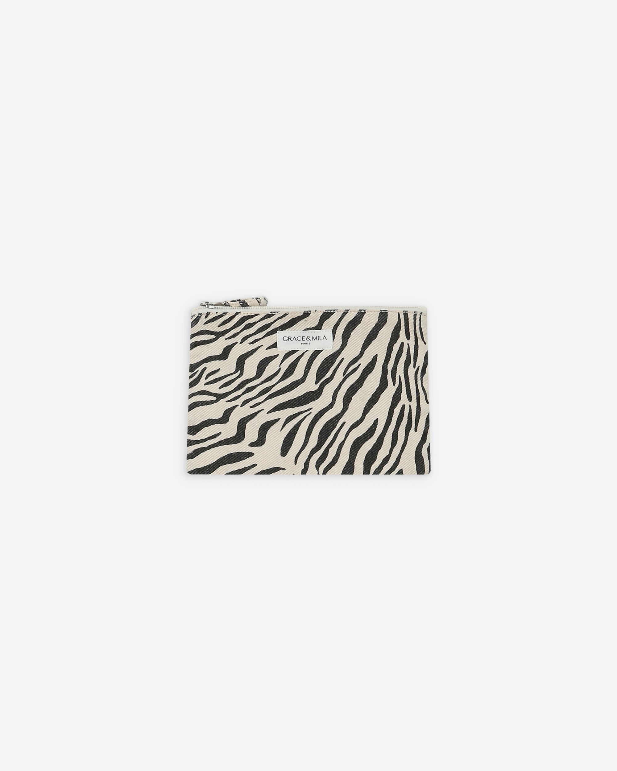 Zipped denim pouch zebre Vivella