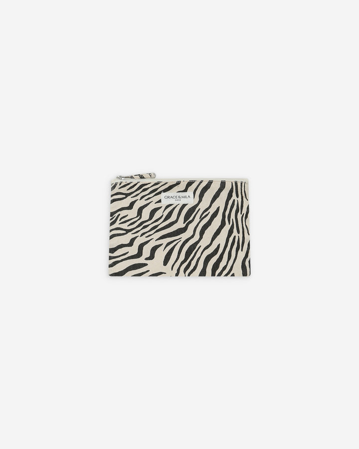 Zipped denim pouch zebre Vivella
