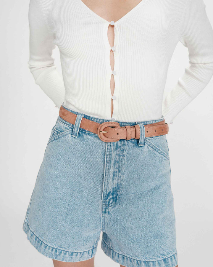 Suede belt with matching buckle mocha Scotland