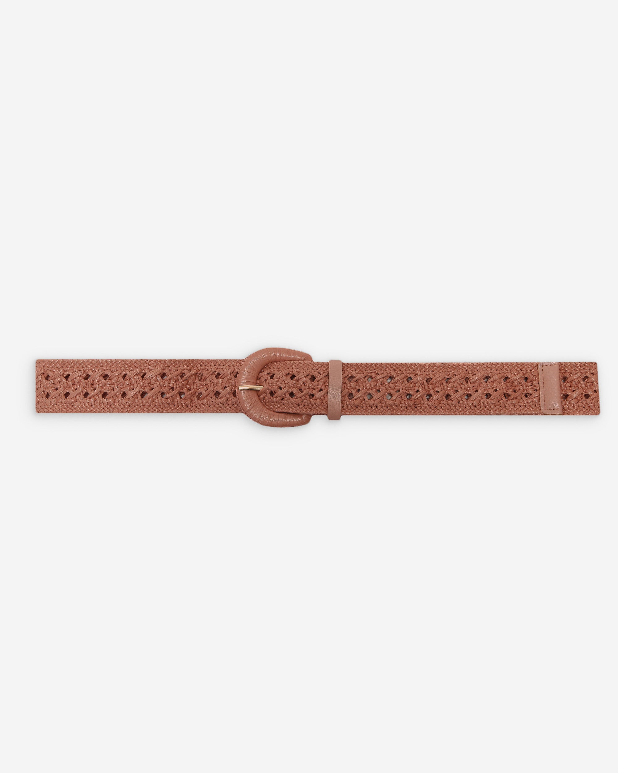 Woven raffia-effect belt with matching buckle blush Vallois