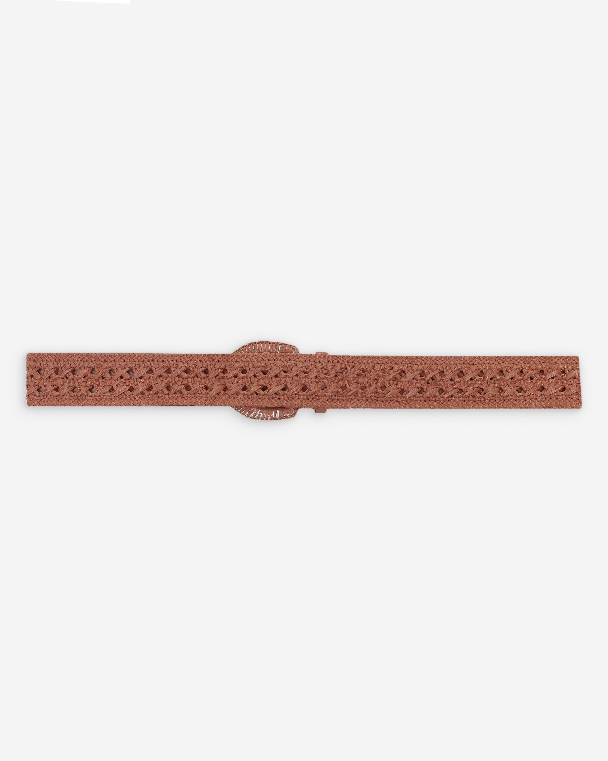 Woven raffia-effect belt with matching buckle blush Vallois