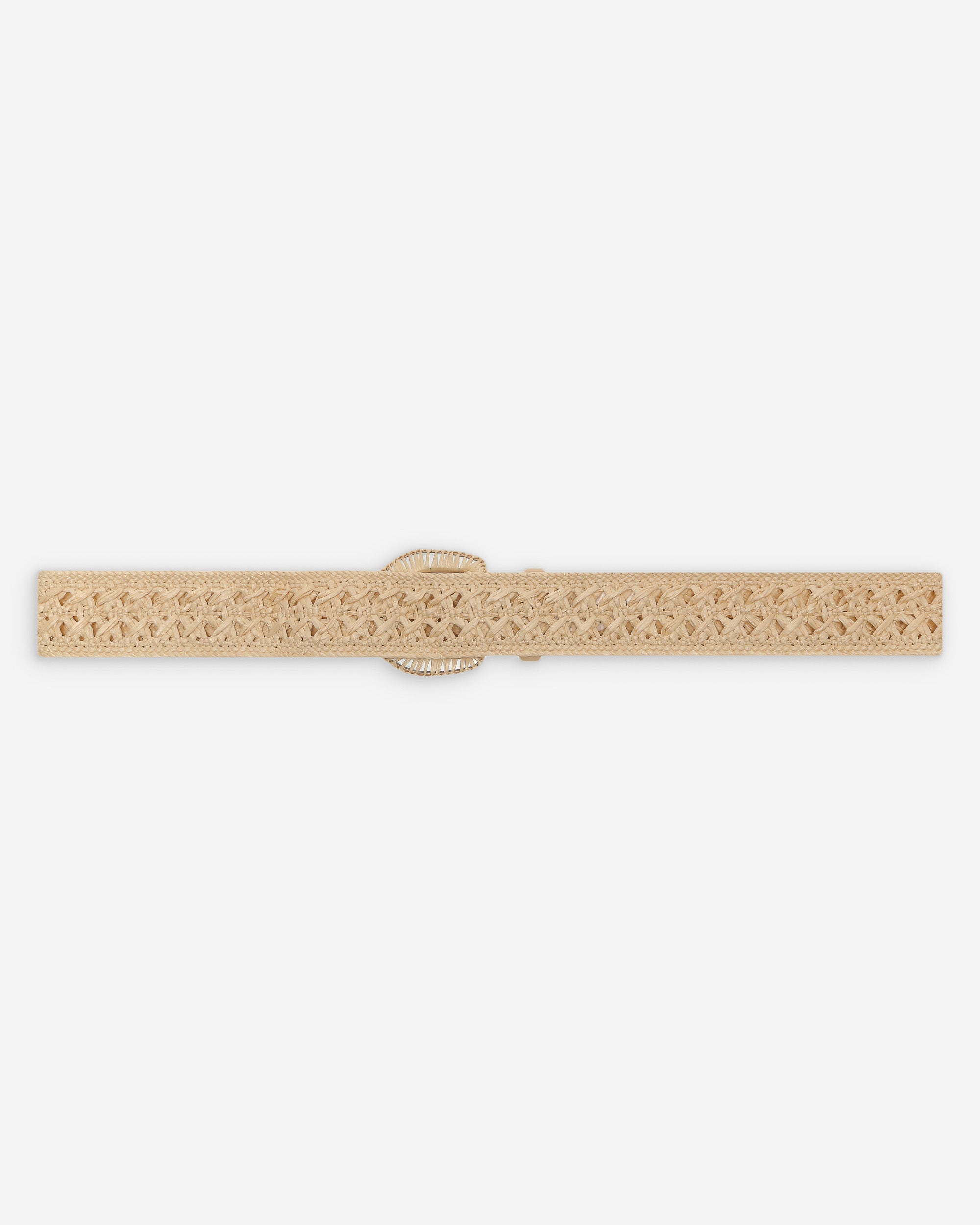 Woven raffia-effect belt with matching buckle ecru Vallois