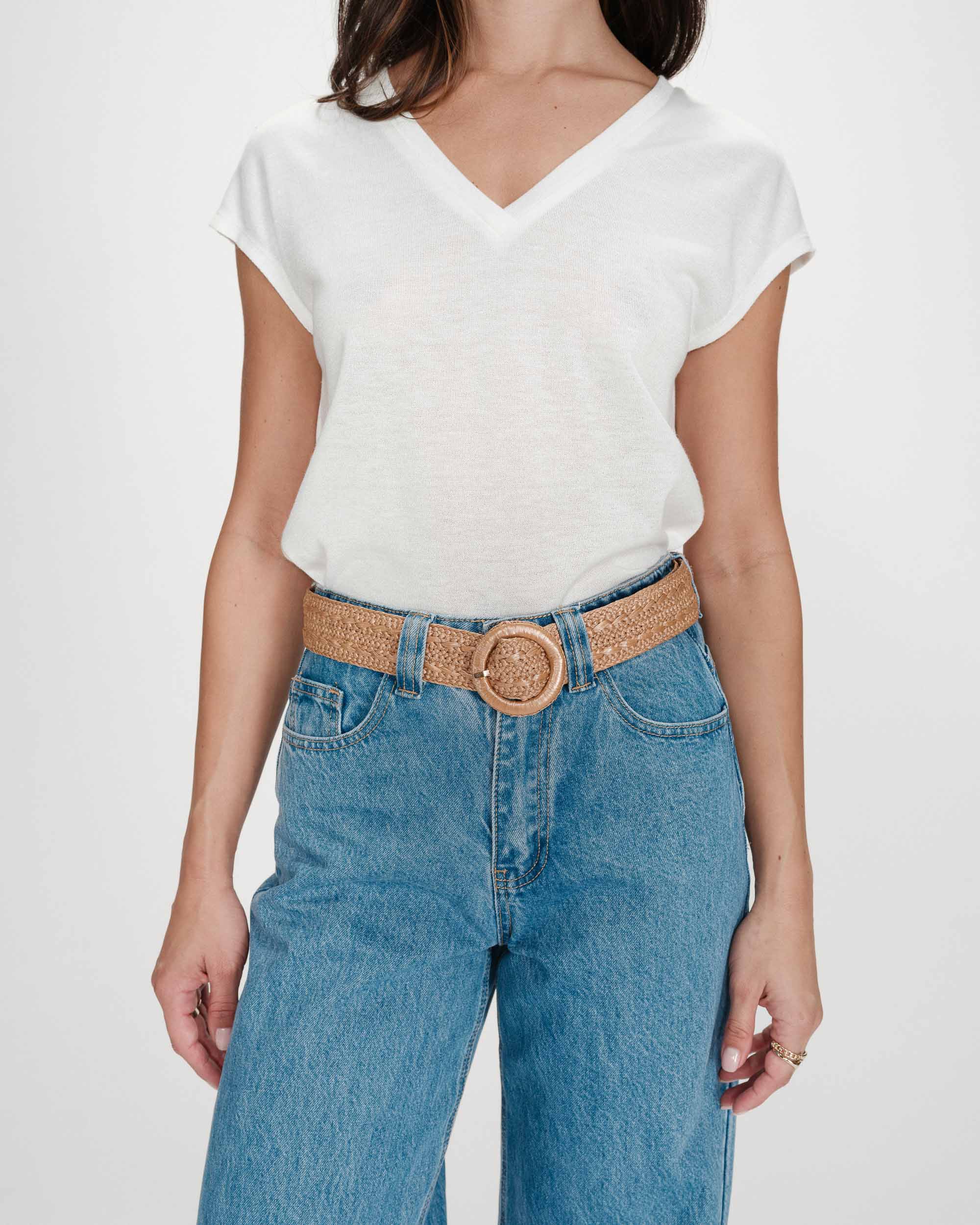 Ceinture tissée camel Varelle