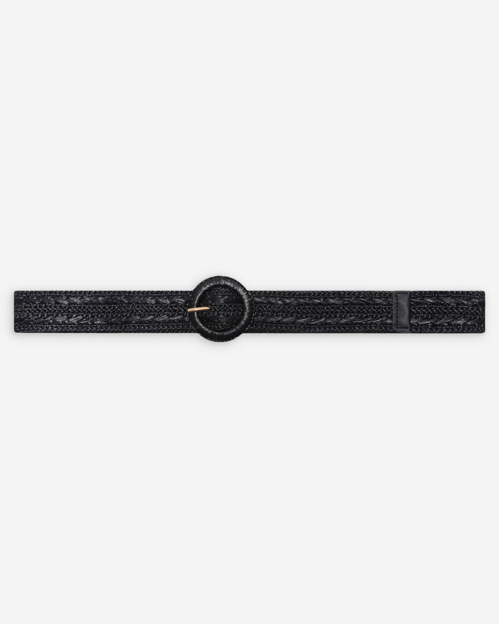Woven raffia-effect belt with matching buckle marine Varelle