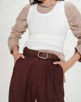 Ceinture en suède chocolat Vikander