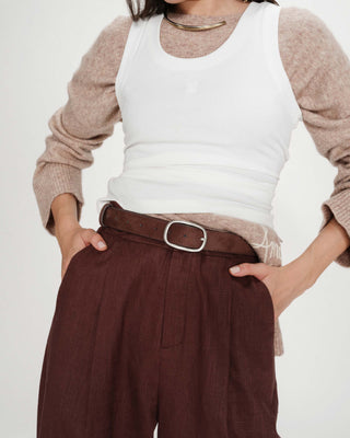 Ceinture en suède chocolat Vikander