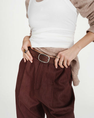 Ceinture en suède chocolat Vikander