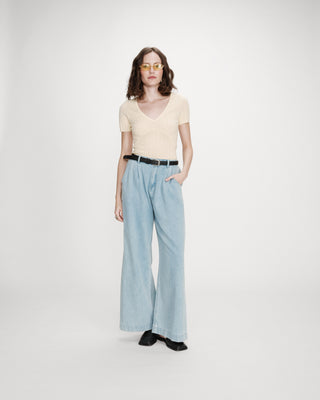 Ceinture en cuir noir Villette