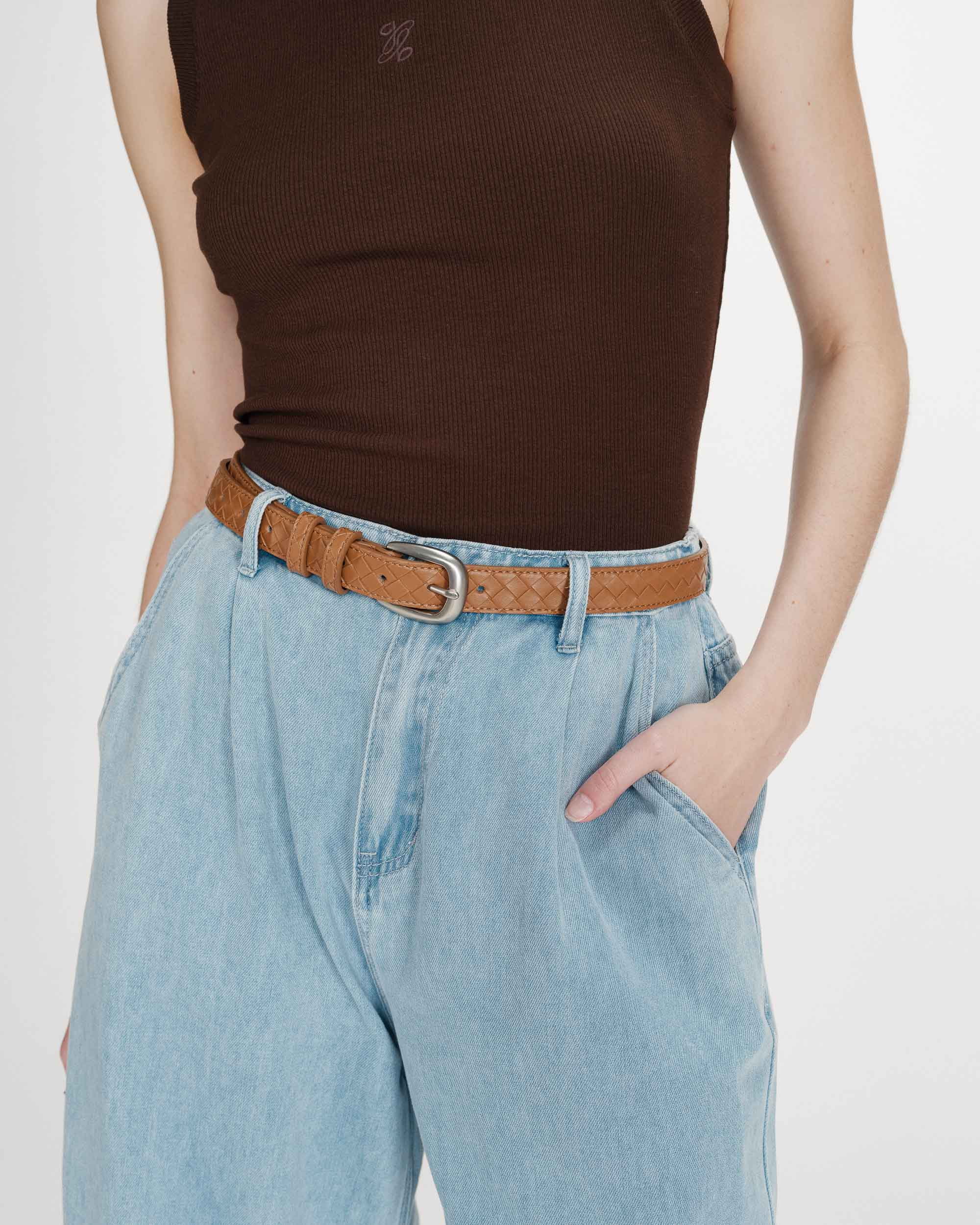 Ceinture en cuir ocre Villette