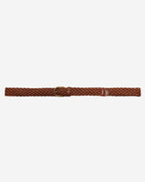Ceinture en cuir tressée boucle dorée cognac Viona