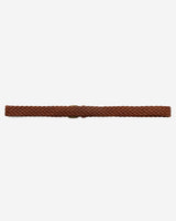 Ceinture en cuir tressée boucle dorée cognac Viona