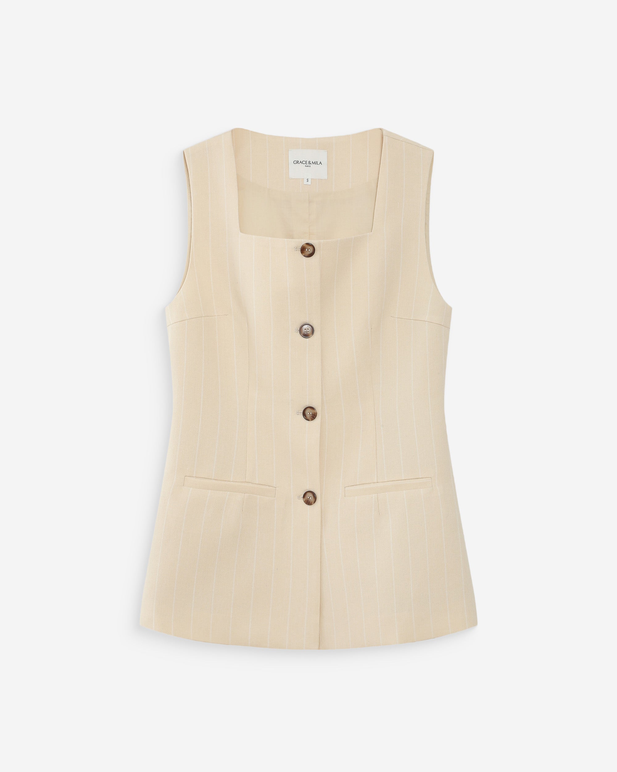 Gilet en lin vanille Vic