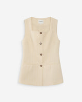 Gilet rayé en lin vanille Vic