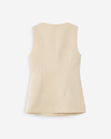 Gilet rayé en lin vanille Vic