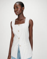 Gilet en lin white Vic