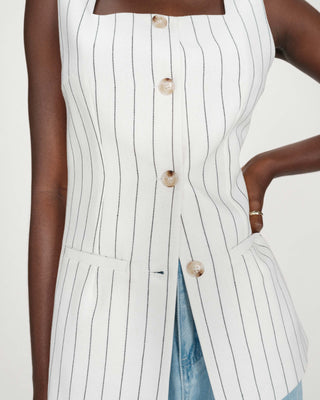 Gilet en lin white Vic