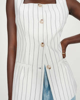 Gilet rayé en lin white Vic