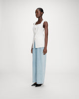 Gilet rayé en lin white Vic