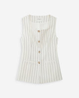 Gilet rayé en lin white Vic