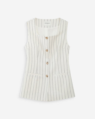 Gilet rayé en lin white Vic
