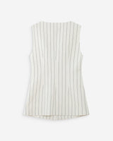 Gilet rayé en lin white Vic