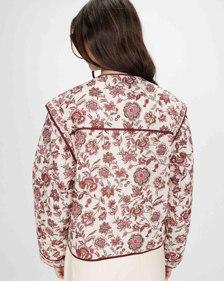 Chaqueta acolchada estampada fleur Vahina