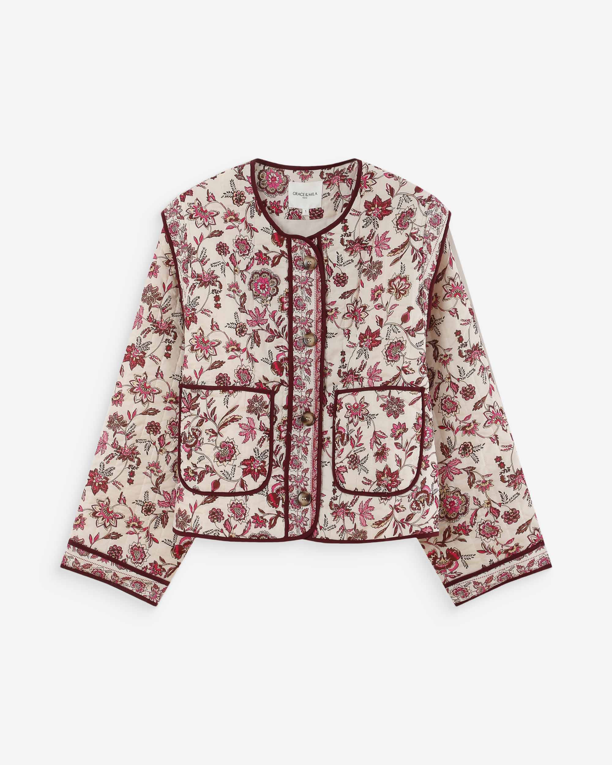 Veste matelassée imprimée fleur Vahina