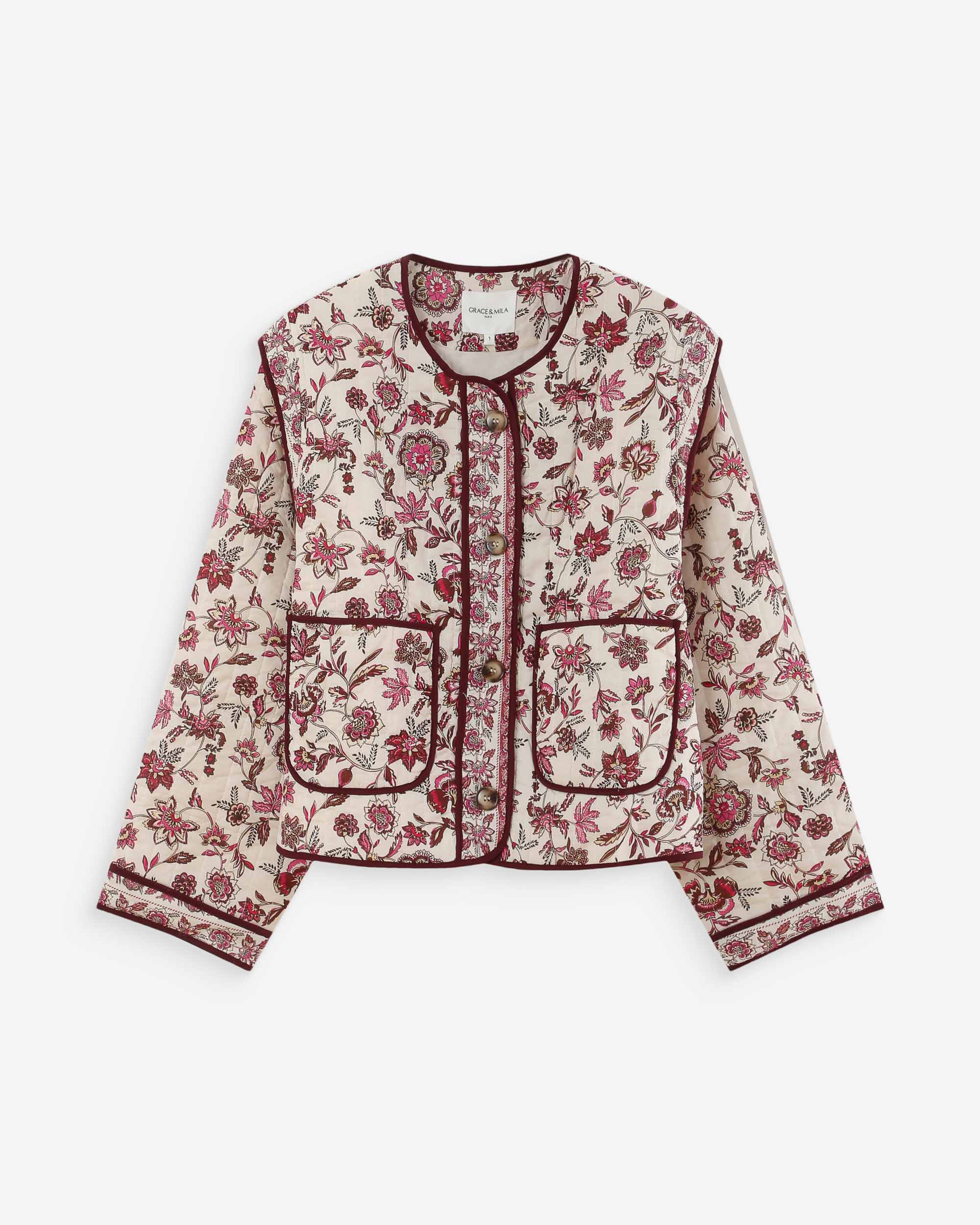 Veste matelassée imprimée fleur Vahina