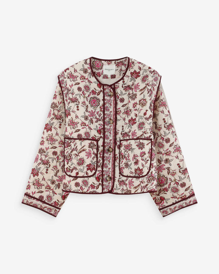 Chaqueta acolchada estampada fleur Vahina