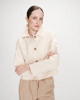 Chaqueta corta de algodón ecru Veronica