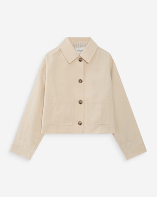 Veste courte en coton ecru Veronica