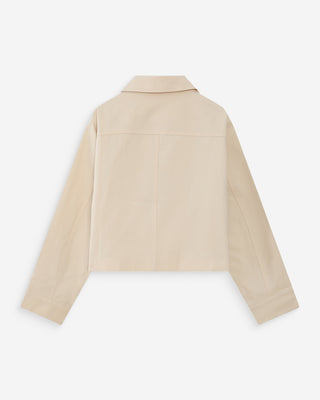 Chaqueta corta de algodón ecru Veronica