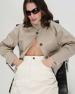 Chaqueta corta de algodón sauge Veronica