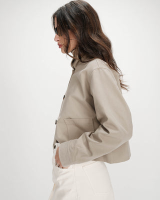 Veste courte en coton sauge Veronica