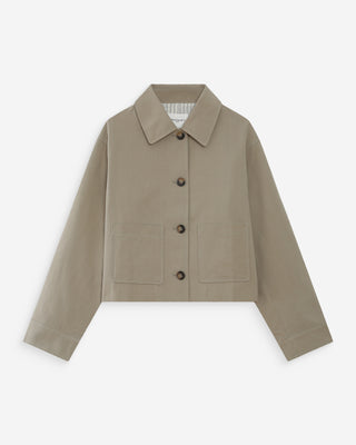 Veste courte en coton sauge Veronica
