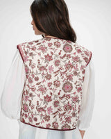 Chaleco acolchado de algodón estampado fleur Viola