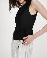 Wrap cardigan noir Vilmont