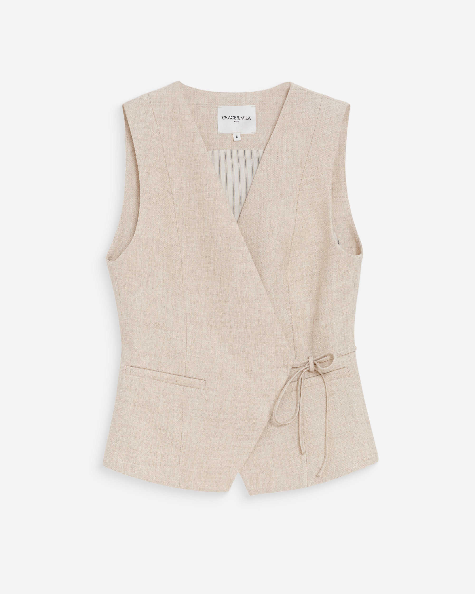 Gilet à nouer sable Vilmont