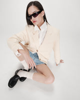 Blazer à deux boutons vanille Velvet