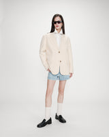 Blazer à deux boutons rayé vanille Velvet