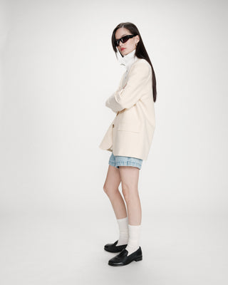 Blazer à deux boutons vanille Velvet