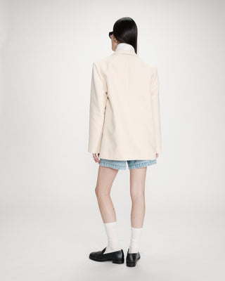 Blazer à deux boutons rayé vanille Velvet