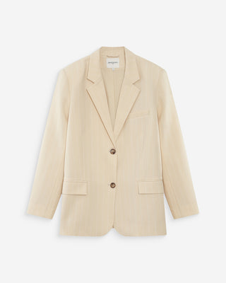 Blazer à deux boutons rayé vanille Velvet