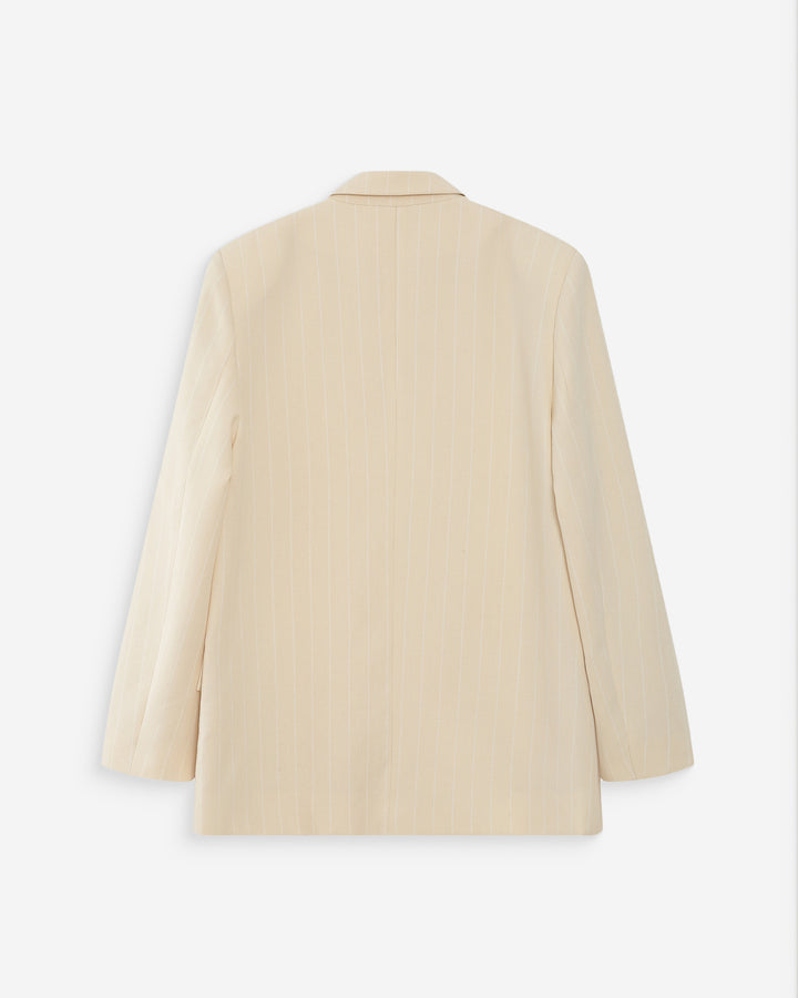 Blazer à deux boutons rayé vanille Velvet