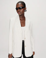 Blazer à deux boutons rayé white Velvet