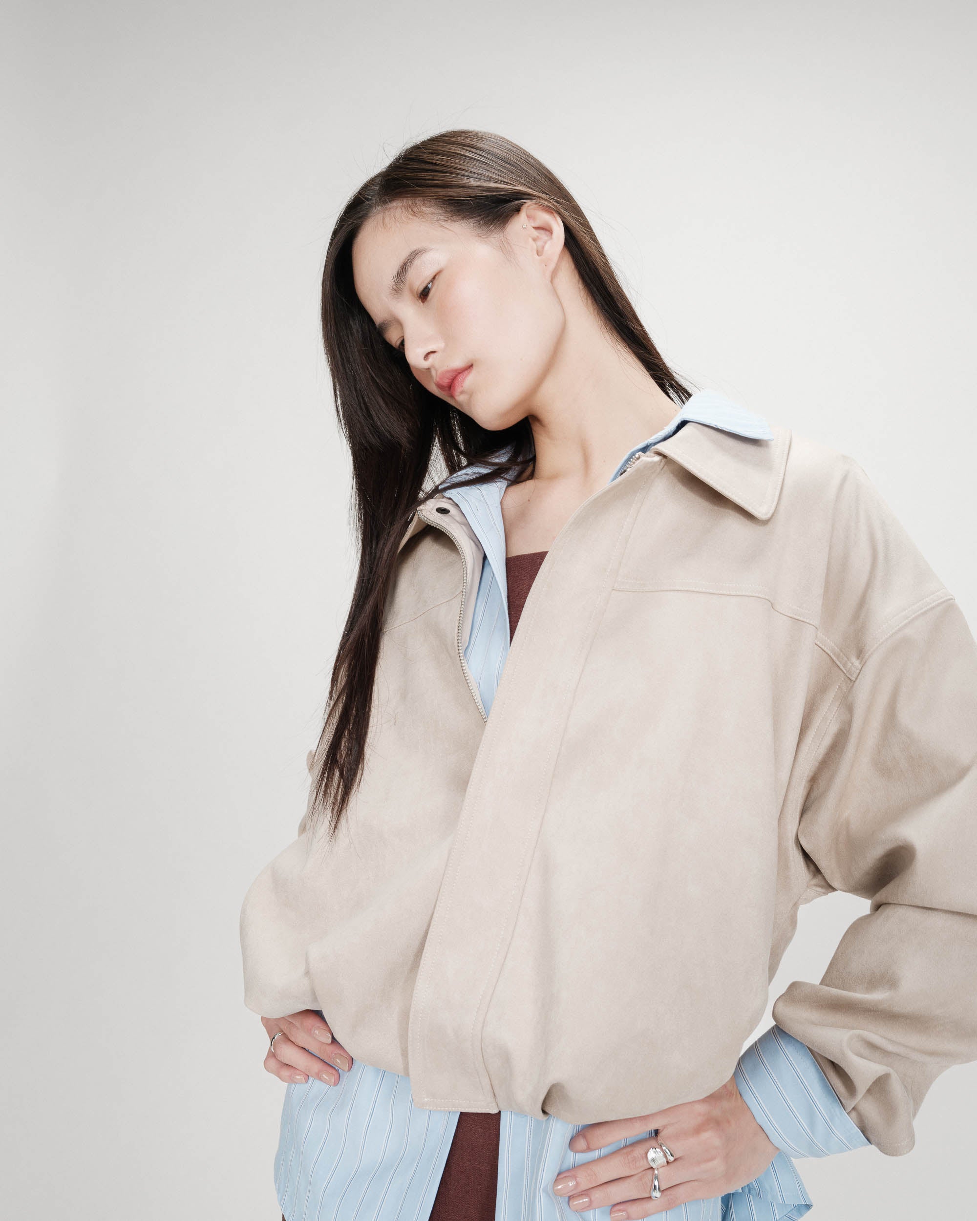 Veste bomber en suédine grege Verve