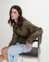 Veste bomber en suédine kaki Verve